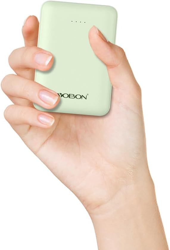 Mini power bank a ricarica rapida da 10000 mAh, ingresso e uscita USB C, caricabatterie portatile compatibile con iPhone, smartphone, tablet e altro (verde)