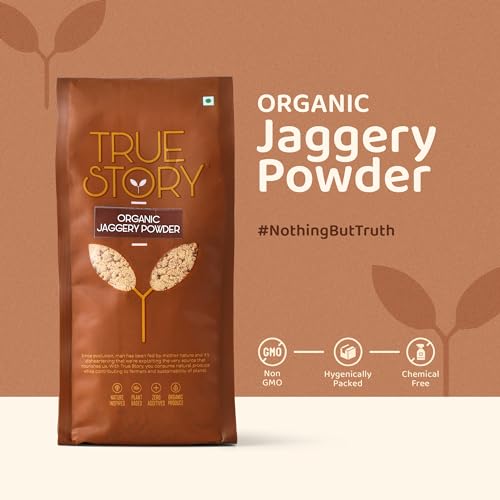 Image of True Story Organic Jaggery Powder | 500 grams | Pure, Unrefined Gud | Chemical-Free Gur | 100% Certified Organic Sharkar Bellam, Nattu Sakkarai, Vellam