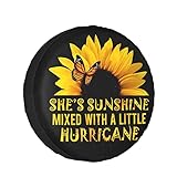 Butterfly and Sunflower She is Sunshine Spare Tire Cover Universal Fit for Jeep Wrangler Rv SUV Truck Travel Trailer and Many Vehicles 14' 15' 16' 17' Waterproof Dust-Proof Tire Wheel Protector