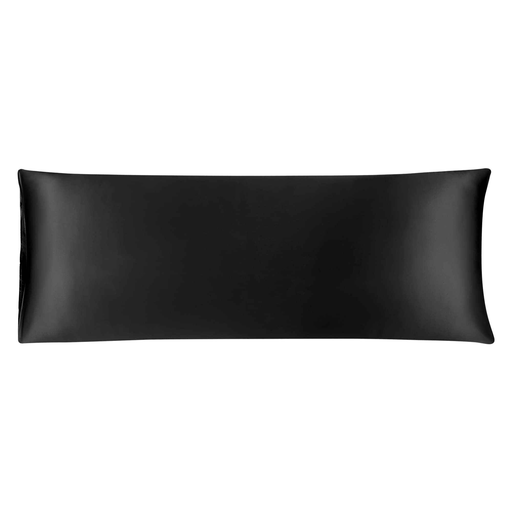 sourcing map Bolster Pillowcases 20"x54" Satin Silky Body Pillowcase for Hair and Skin, Wrinkles - Fade Free Long Pillow Cover - Black