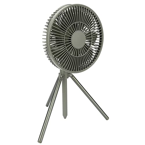 Ventilador de camping recargable portátil con luz led y batería portátil verde 2