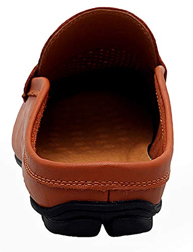 Image of Go Tour Mens Mules Clog Slippers Breathable Punching Leather Slip on Shoes Casual Loafers