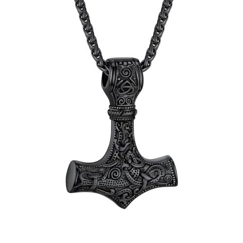 Cuicany Thor Hammer Kette, Thors Hammer Anhänger Mit Keltischer Knoten, Thors Hammer Halskette, Wikinger Kette für Herren, Wikinger Kette, Keltischer Knoten Thors Hammer Ketten, Kette Herren Cuicany Thor Hammer Kette, Thors Hammer Anhänger Mit Keltischer Knoten, Thors Hammer Halskette, Wikinger Kette für Herren, Wikinger Kette, Keltischer Knoten Thors Hammer Ketten, Kette Herren