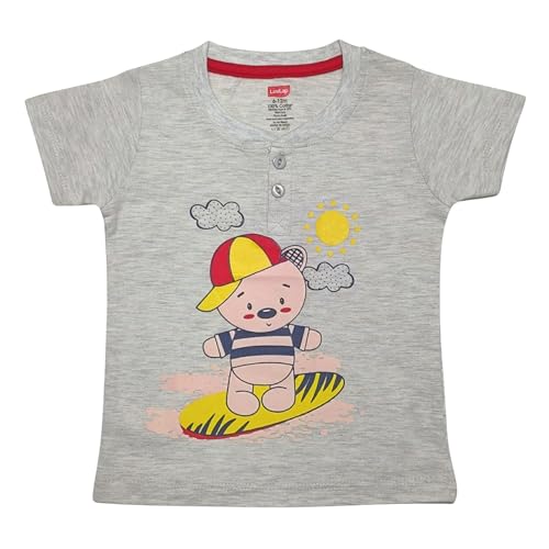 Image of LuvLap Baby Boys Regular Fit 100% Cotton Half Sleeves Boys T-Shirts Pack of 4