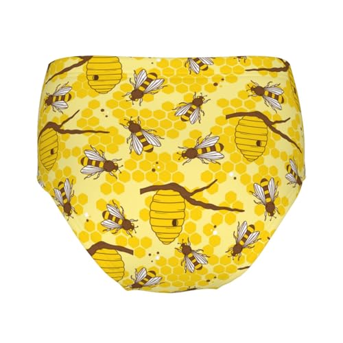 Bees And Honeycombs Girls' Underwear Soft Cotton Little Girls Panties Comfort Briefs2