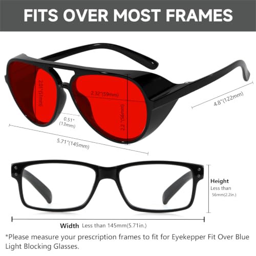 Image of Eyekepper Red Light Glasses, Blue Blocking for Sleep, Men Women, Fit over