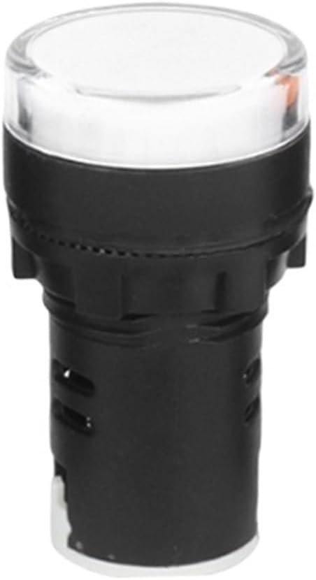 AD16-22 AD16-16 Panel Mount LED Power Indicator 12V 24V 110V 220V 380V 22mm Signal Light Lamp(White,22mm,220V)