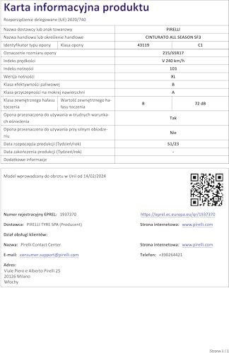 Gomme Pneumatici Pirelli 215/65 R17 103V Cinturato All Seasons SF3 Xl - 4