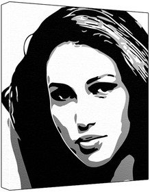 Simone Villas Boas (100% Original Painting. Not A Print ) Acrylic Paint On Deep Framed Canvas (60 x 50 x 1.8 cm) 3-Colour Black/Grey/White-picture-18