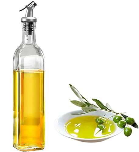 GoodTool 250ml / 8oz Glass Oil Bottle And Vinegar Pouring Dispenser Condiment Set Cruet Kitchen Oil Dispenser with Pouring Spout Glass Bottle for Cooking Oil and Vinegar250ml