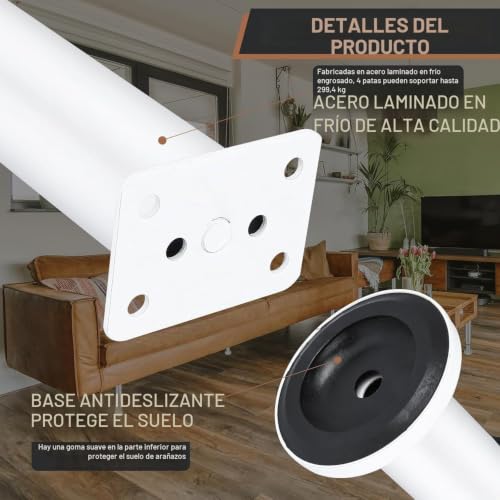 Patas ajustables de 18-30cm para elevar el estilo de tu sofá o mueble de salón 7