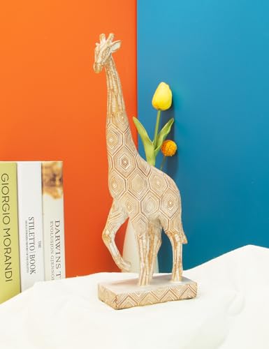 Estatua decorativa de jirafa moderna en resina para hogar miniatura 5