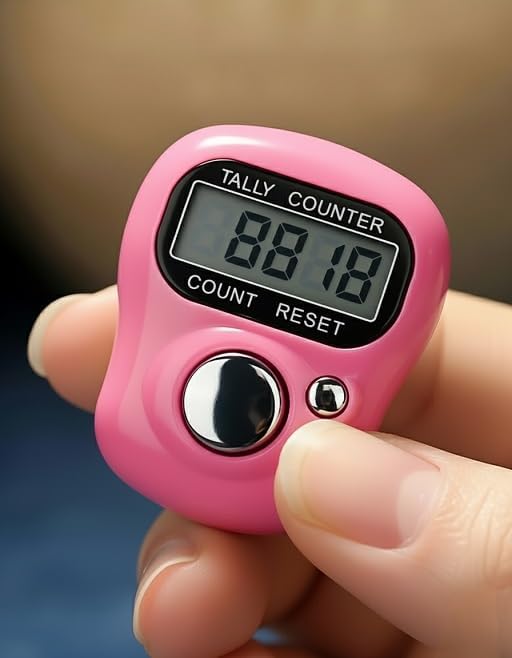 Digital Tally Counter, Yellow, Manual Counting Device with LCD Display and Reset Button Finger Counter, Tally Counter Machine, Small Digital Counter for mala jaap,bhajan (Pink)-image-44