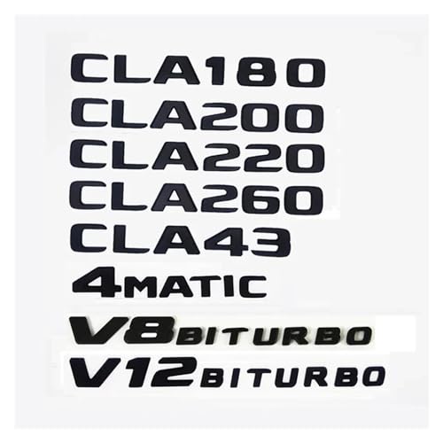 Emblema CLA 220 negro brillante con acabado premium para maletero trasero de modelos AMG