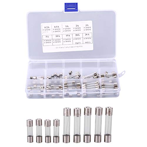 100Zbg KXq[Y KX q[Y ԗpq[Y `[uLbg 5 x 20mm 6 x 30mm lߍ킹 ~bNX 0.2A 0.5A 1A 2A 3A 5A 10A 15A 20A 30A