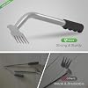 Walensee Weed Puller Tool, Portable Garden Weed Pulling Tool,Upgraded Durable Garden Weeder with 5-Tine Manganese Steel&Rubber Handle for Vegetable Gardening, Backyard Planting & Uprooting Weeding