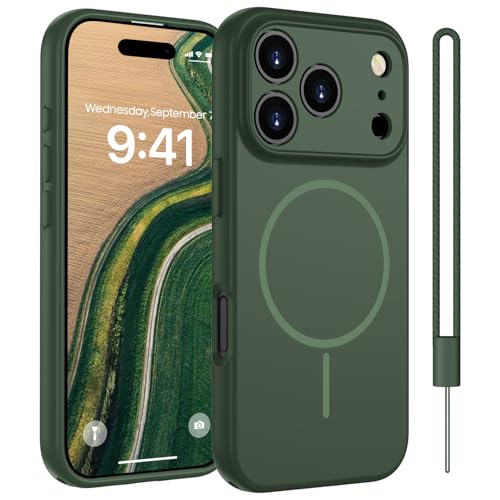 Coque cordon iPhone 17 Pro verte pour garder les mains libres