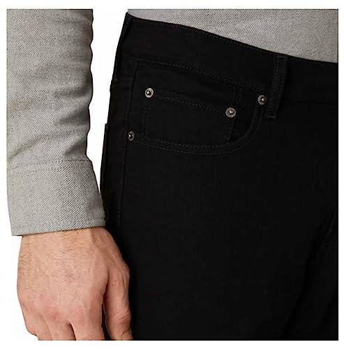 Eddie Bauer Men's Flannel-Lined Flex Jeans - Straight Fit, Black/Grey 40W x 32L Regular4