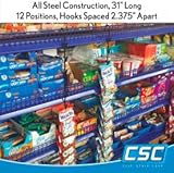 Clip Strip 1 Pack Metal Merchandising, 12 Heavy Duty Clips Display Chips, Snacks, Candy, Impulse Items in Retail Stores, Concession Stands, Party, Events, 31" L, Black Corp. - Image 5