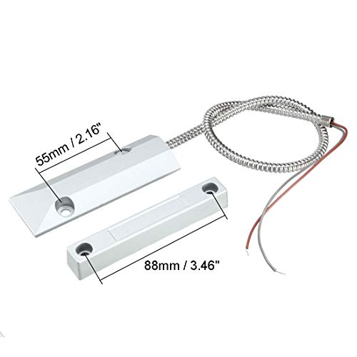Image of uxcell Rolling Door Contact Magnetic Reed Switch Alarm with 2 Wires for N.O. Applications OC-55