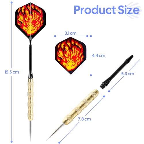 41NLw8252fL GOFOWRK 18 Pack Steel Tip Darts, Premium Aluminum Shafts Professional Metal Darts Set, Darts Set for Beginner or Professional with 6 Style PET Flights and Dart Sharpener - Image 5