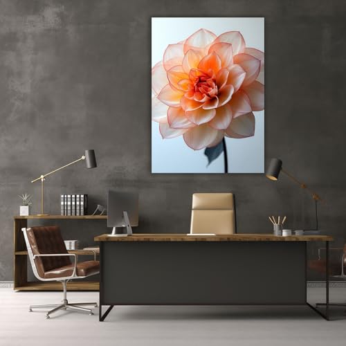Tableau decoration murale fleurs rose impression toile moderne 60x90cm encadrée