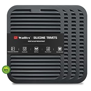 Walfos Silicone Trivets for Hot Pots and Pans – 446°F Heat Resistant Hot Pads for Kitchen Counter- 4 Pcs Multi-Purpose…