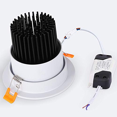 OEUBEQ Iluminación de Techo Super Bright Epistar LED COB Empotrado Downlight Ángulo Ajustable 5W 9W 18W 30W Foco de Techo Iluminación de decoración del hogar 3000K/4000K/6000K [Clase ene