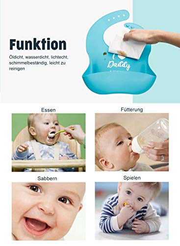 FutureFounder slabbetjes baby siliconen plastic zacht waterdicht slabbetje met opvangschaal silicone afwasbaar 2 stuks… - Image 8