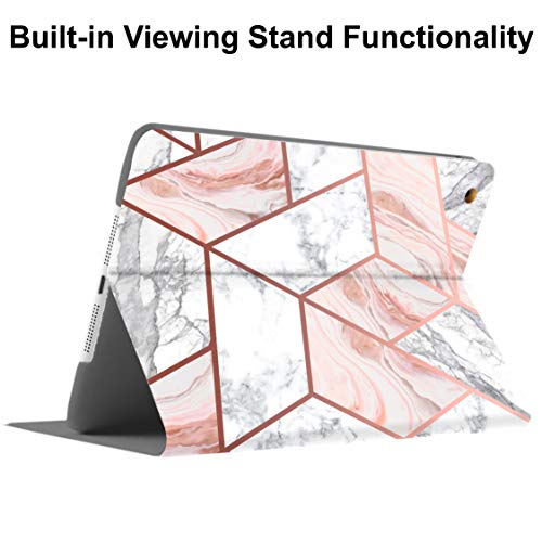 Image of DuraSafe Cases for iPad Pro 11 inch 2nd Gen Folio Printed Case A2228 MY232HN /A A2068 A2230 MXDC2HN /A MXDE2HN /A MXDD2HN /A MXDF2HN /A A2231 MY332HN /A MY342HN /A MXEW2HN /A MXEY2HN /A - Marble Pink