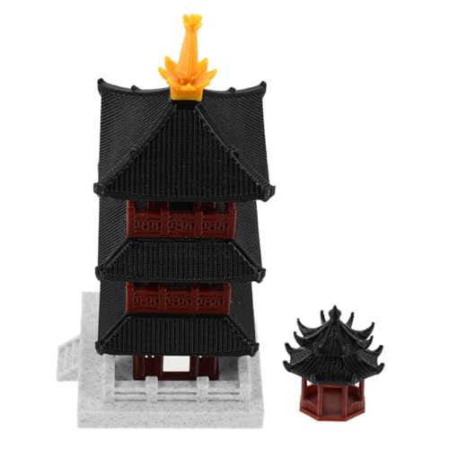 Pavillon chinois miniature Feng Shui pour décor de jardin d'aquarium compact
