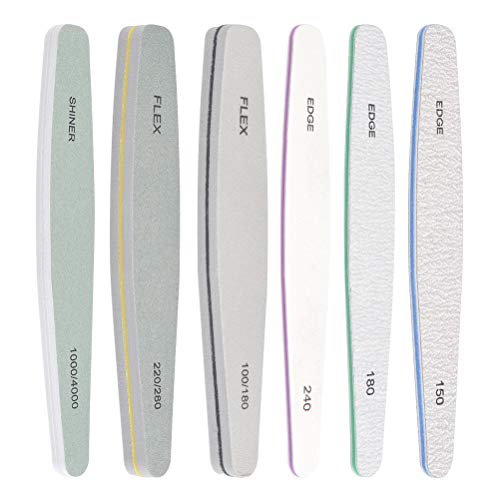 Professional Nail Files and Buffers Set for Acrylic Gel Nail and Natural Nail Double Sided Emery Boards Nail file and Buffer Washable Nail Buffer File Polisher 100/150/180/220/240/280/1000/4000 Grit