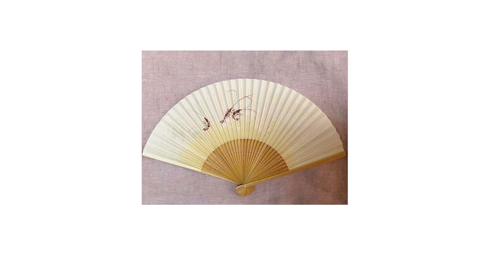 斉白石　海老画扇子 斉白石 海老画扇子 斉白石 海老画扇子 【公式通販】