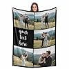 Customized blanket with photos and text custom family 5 pictures and text blankets gifts for grandpa grandma from grandson granddaughter personalized blanket for happy grandparents day  urban country home decor