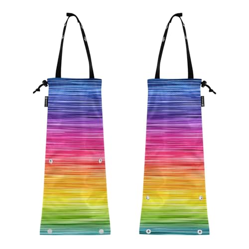 Yoogain Matte Tie-Dyes Rainbow Set of 2 Road Car Trash Bag Polyester Proof Car Seat Storage Bag Truck Accessories
