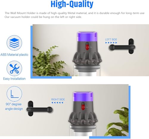 Image of Vacuum Wall Mount Holder, Durable Vacuum Wall Mount, Compatible with Shark IX141 IZ163H IZ361H IZ462H IZ483H IZ562H IZ682H, Ultracyclone CH901 CH951 V10 V11 V12 V15 Outsize Vacuum