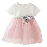 TiaoBug Neugeborene Kleidung Baby Taufkleid Mädchen Sommer Kleider festlich Hochzeit Partykleid Festzug 0-24 Monate Weiß C 3-6 Monate