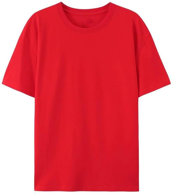 HBJWOV Fashion Cotton T-Shirts Outdoor Sports Breathable Quick Drying Short Sleeves Loose Round Neck Pullover Vest(White-Dinosaur Doodle4,Large)