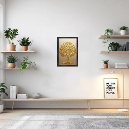 Image of Vastu Kalpavriksha Money Golden Tree Photo Frame, 11x14 inch