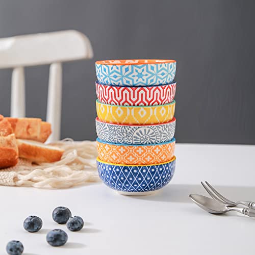 Selamica Ceramic Dipping Bowls Small Dip Bowl 3 Inch Soy Sauce Dish Set, 2.7 Oz Mini Bowl For Side Dish, Appetizers, Sushi, Bbq, Set Of 6, Assorted Colors #TOP4