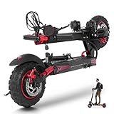 1200W Motor Electric Scooter with Seat for Adults, 35 MPH Max Speed & 48V 18AH Big Battery Up to 33 Miles Range, 11' All-Terrain Tires and Dual Suspension & Double Braking System, Off Road E-Scooter