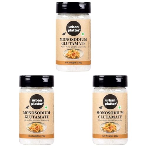Image of Urban Platter Monosodium Glutamate (MSG) Shaker Jar, 170g / 5.3oz [Aji-no-Moto Umami Seasoning, Taste Enhancer, Great for Asian Cuisine | Make Street Style Indo-Chineese Food at Home] (Pack of 3)