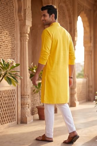 Image of Men's Traditional Ethnic Kurta Long Solid Casual