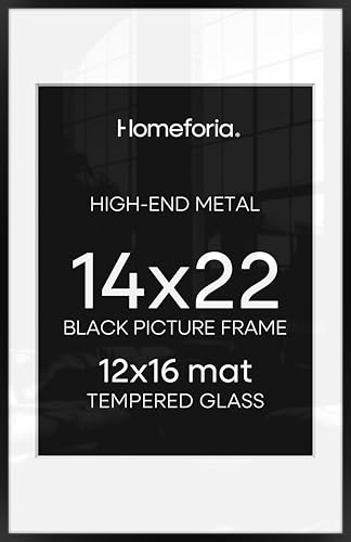 Homeforia 14x22 Frame with Mat - Black Aluminum