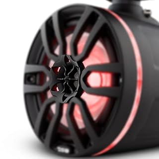 DS18 Hydro NXL-X8TP/BK 8" Marine Towers with Integrated RGB LED Lights - High Performance, Marine Grade IP65 Rated, UV Stable, 375 W Max 125 W RMS 4 Ohms (Pair)