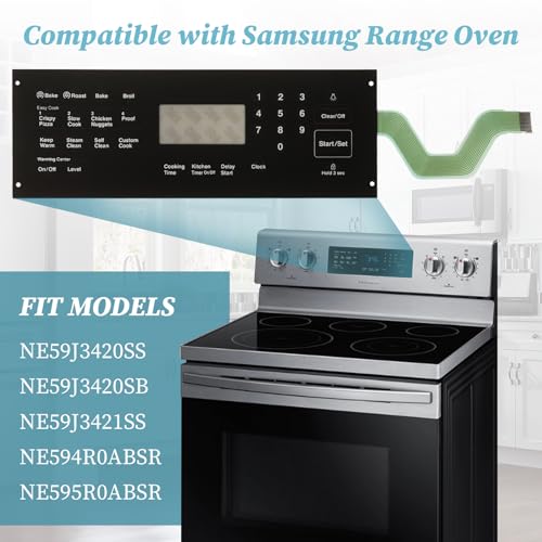 DG34-00020A Range Membrane Switch Touchpad Compatible with Samsung Electric Ranges Ovens, Replaces AP5623392, PS4240764, for NE594R0ABSR, NE59J3420SS, NE59J3420SB, NE59J3421SS, NE595R0ABSR by VARONGHKOO - Used condition - Image 3