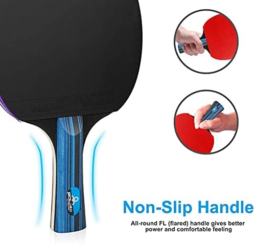 Table Tennis Set, Portable Table Tennis Bats and Balls | 4x Ping Pong Paddle for Children and Adult Table Tennis Racket Set with 2X Compact Storage Case | 8 x 3 star Ping-Pong Balls |