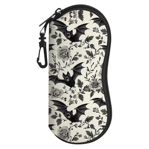 Image of Sunglasses Soft Case, Cute Ultra Light Portable Neoprene Zipper Eyeglass Glasses Case with Belt Clip for Men Women