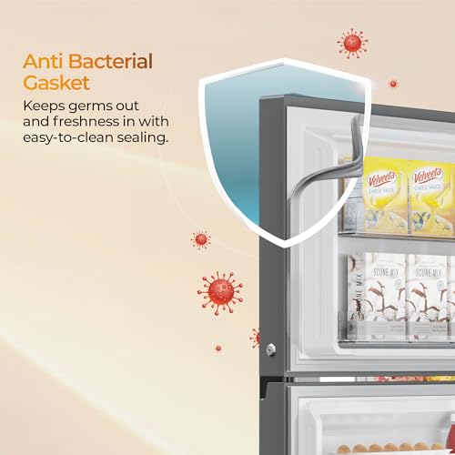 Image of Haier 358 L 2 Star Frost Free Triple Inverter Double Door Refrigerator, 360 Magic Cooling for Uniform Freshness & Spacious Fresh Zone (HEF-362TSA-P, Inox Steel, 10 In 1 Convertible Modes, 2026 Model)