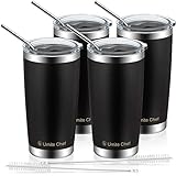 4 Pack 20oz Insulated Tumblers with Lid & Gift Box | Stainless Steel Coffee Cup by Umite Chef |...